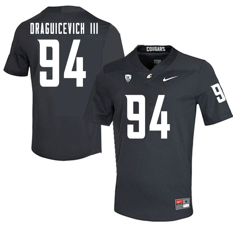 Men #94 Oscar Draguicevich III Washington State Cougars College Football Jerseys Sale-Charcoal